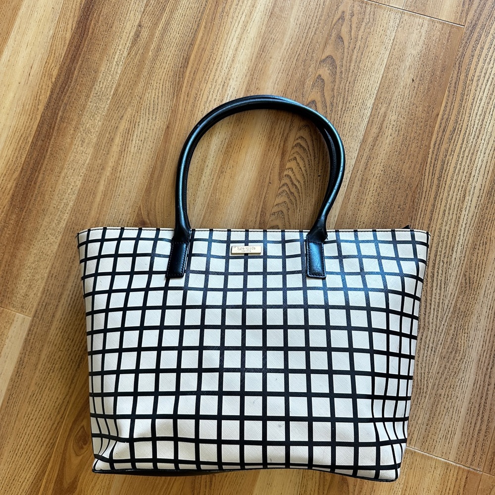 Kate Spade Grid Pattern Tote Bag